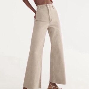 Zara Marine Jeans Pants Tan High Waist